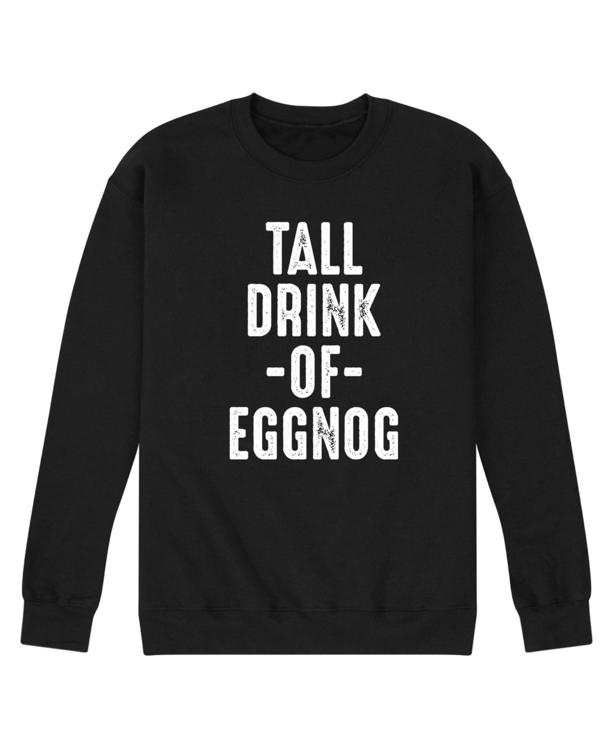 Airwaves Men's Tall Drink Of Eggnog Fleece T-shirt In Black