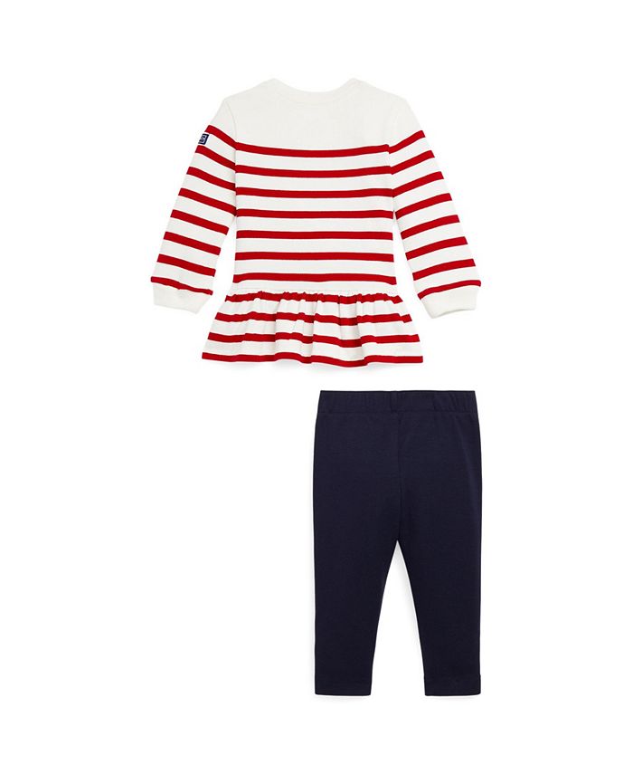 Polo Ralph Lauren Baby Girls Striped Jersey Top and Ponte Legging, 2
