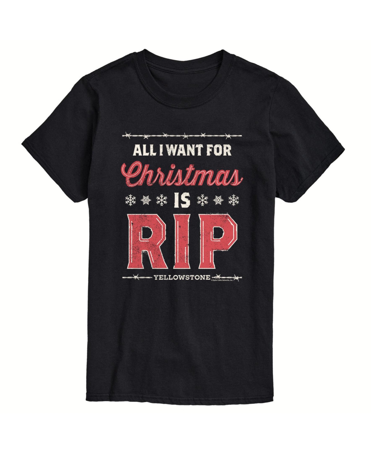 Airwaves Men's Yellowstone All Want For Christmas Rip T-shirt In Black
