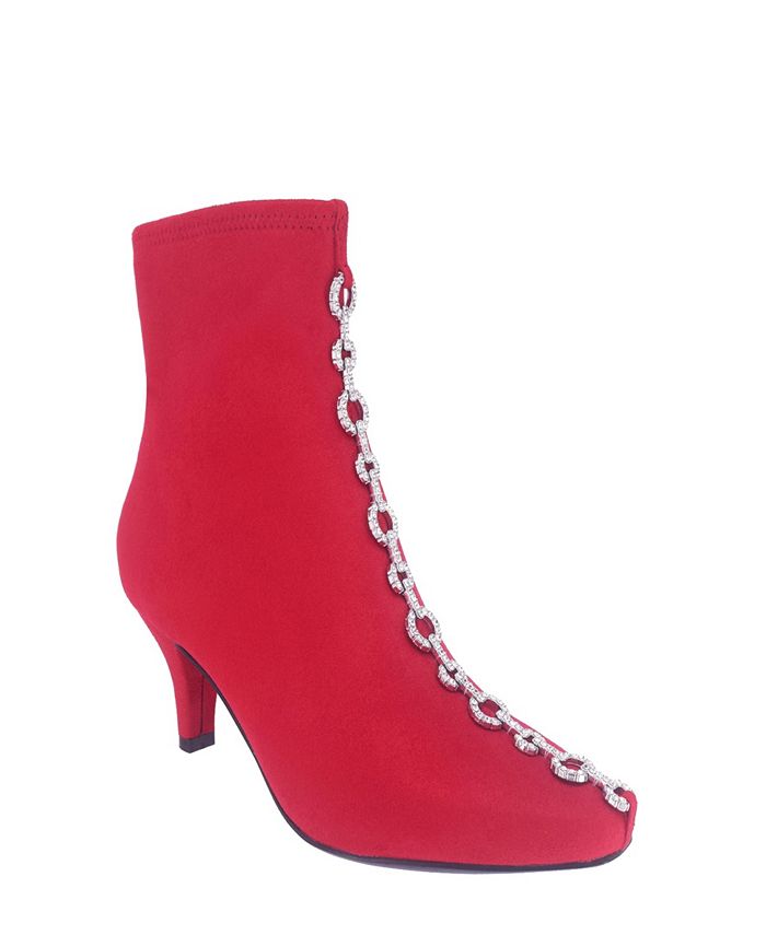 Macy's red ankle boots cheap