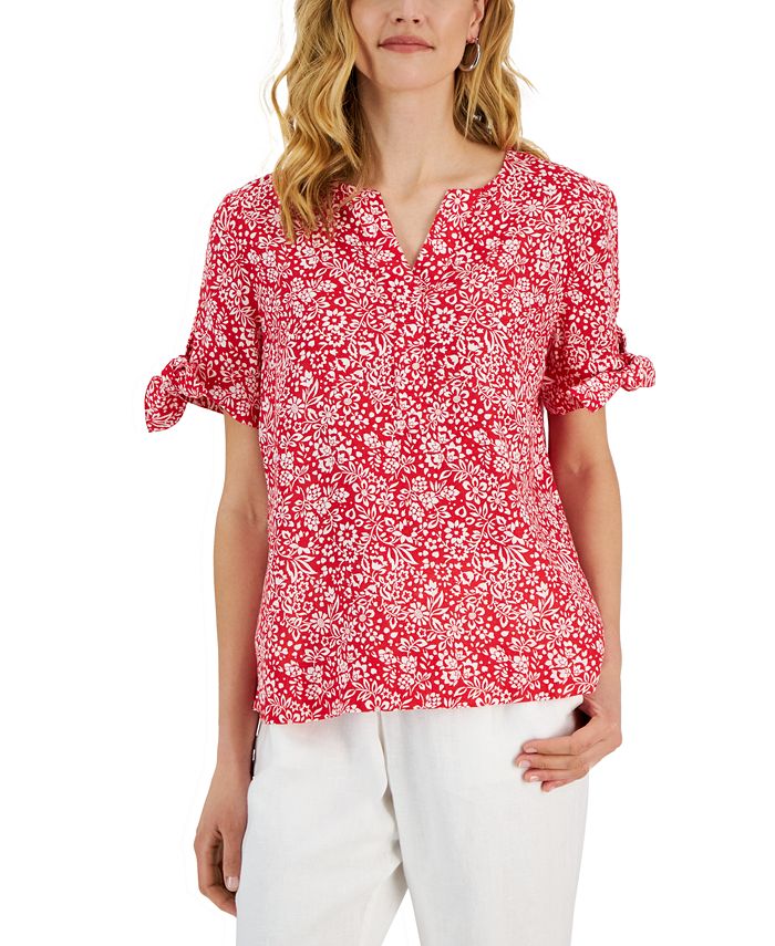 Charter Club Women's Linen Bell Sleeve Top Yellow Size X-Small