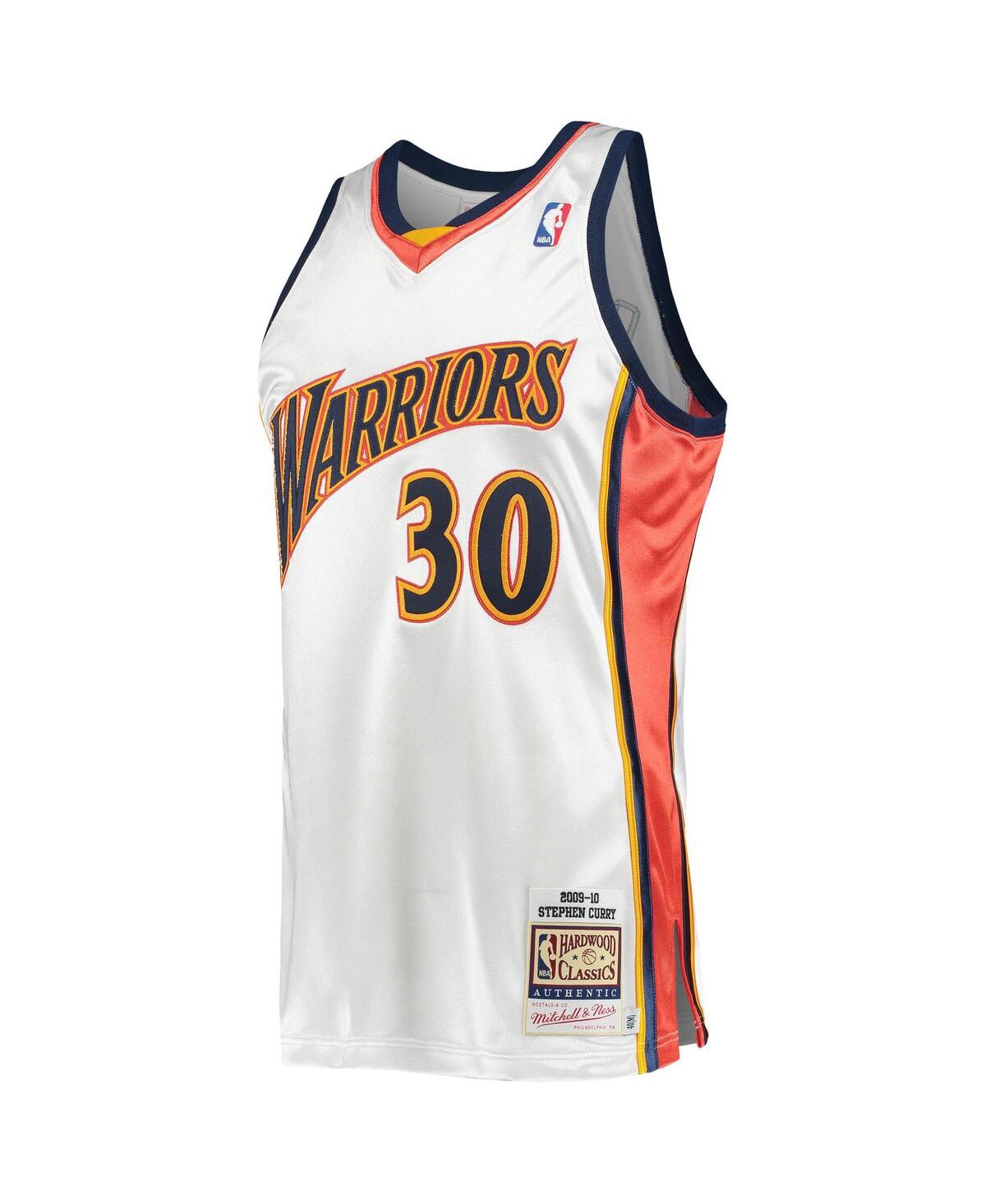 Men's Mitchell & Ness Stephen CurryGolden State Warriors 2009-10 Hardwood Classics Authentic Player Jersey - White