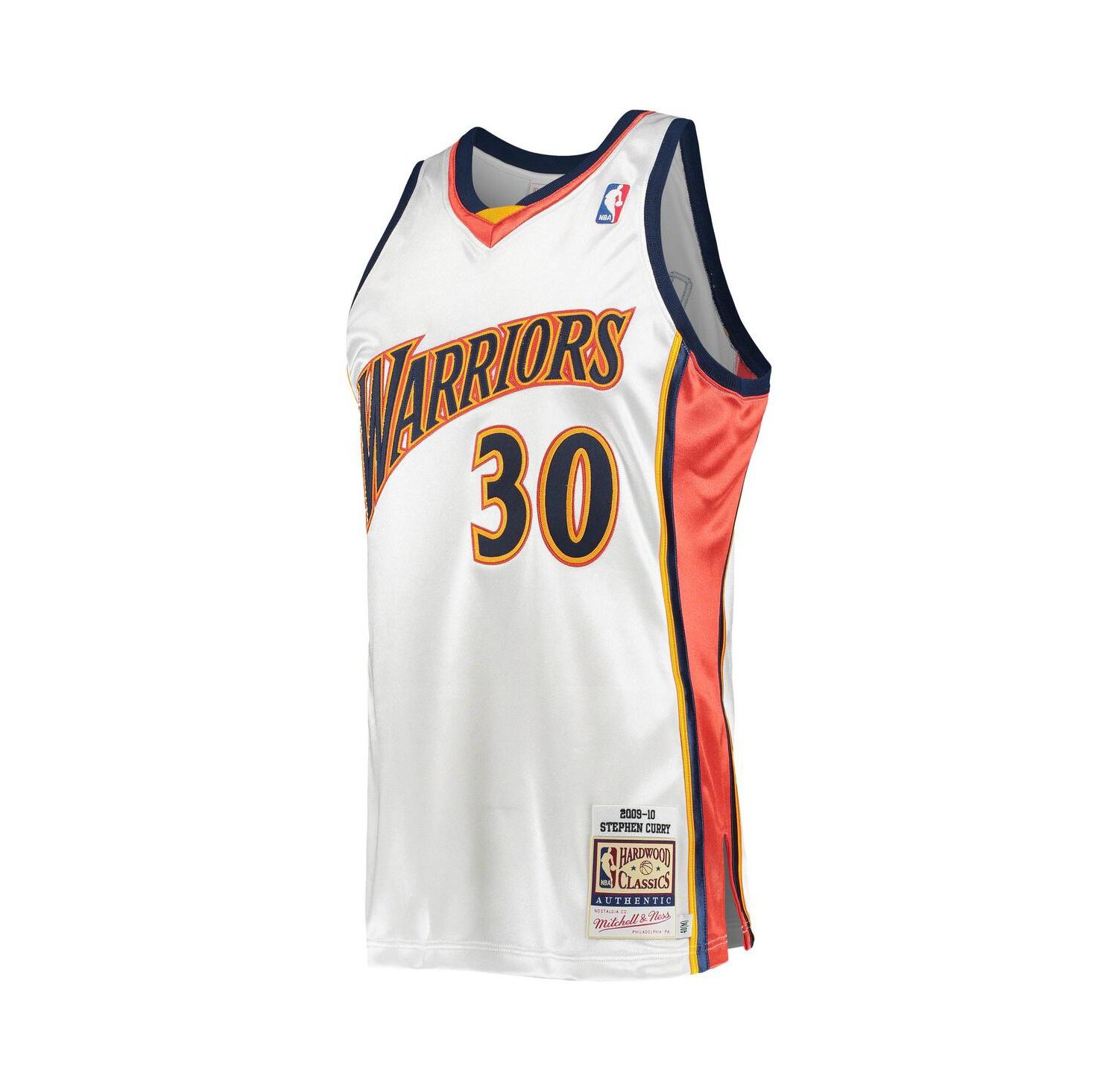 Men's Stephen Curry White Golden State Warriors 2009-10 Hardwood Classics Authentic Player Jersey