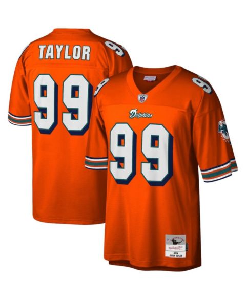 Мужской топ Mitchell & Ness Jason Taylor Orange Miami Dolphins Big and Tall 2004 Retired Player Replica Jersey