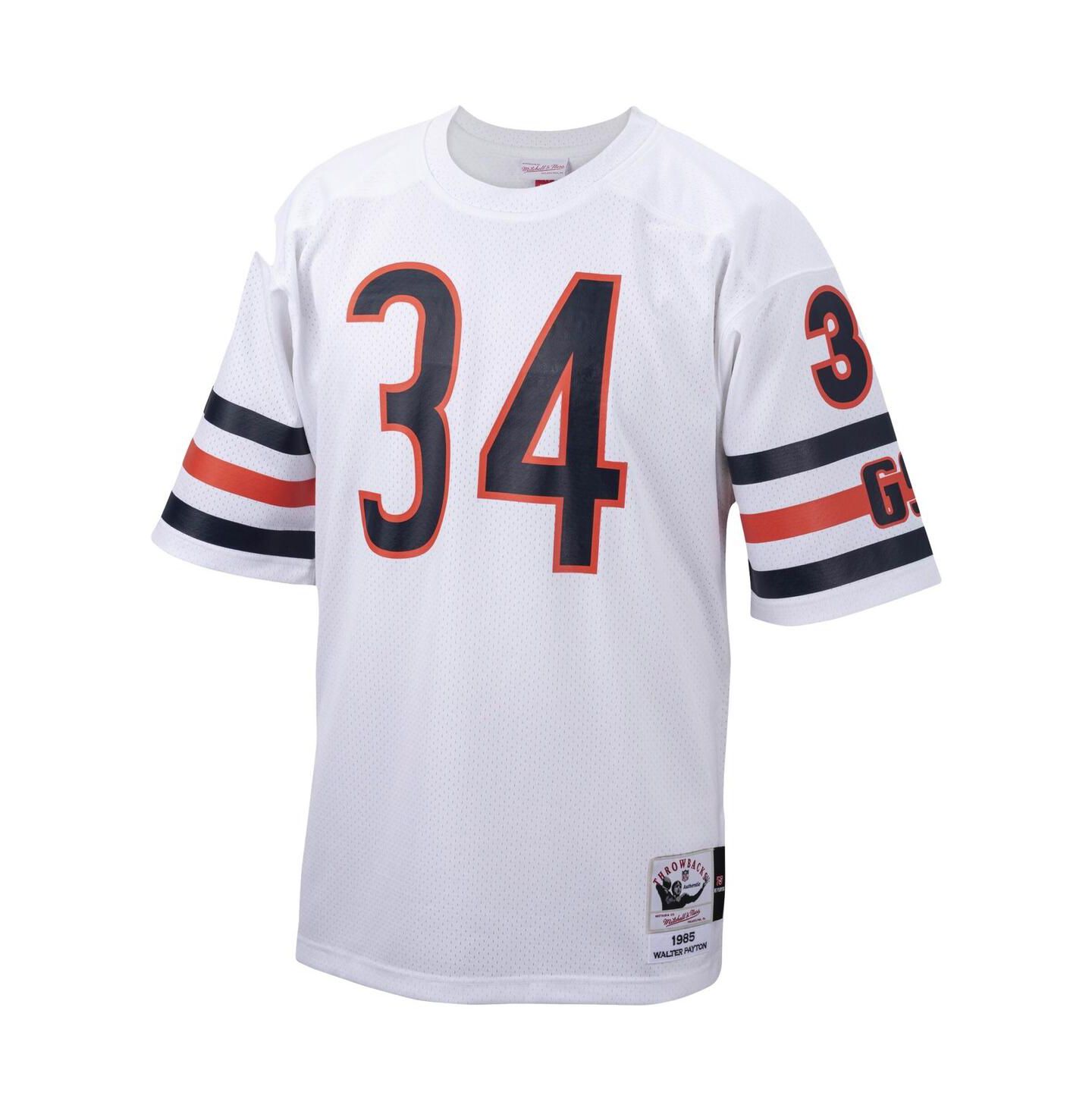 Мужской топ Mitchell & Ness Walter Payton White Chicago Bears Big and Tall 1985 Retired Player Replica Jersey — фото 3