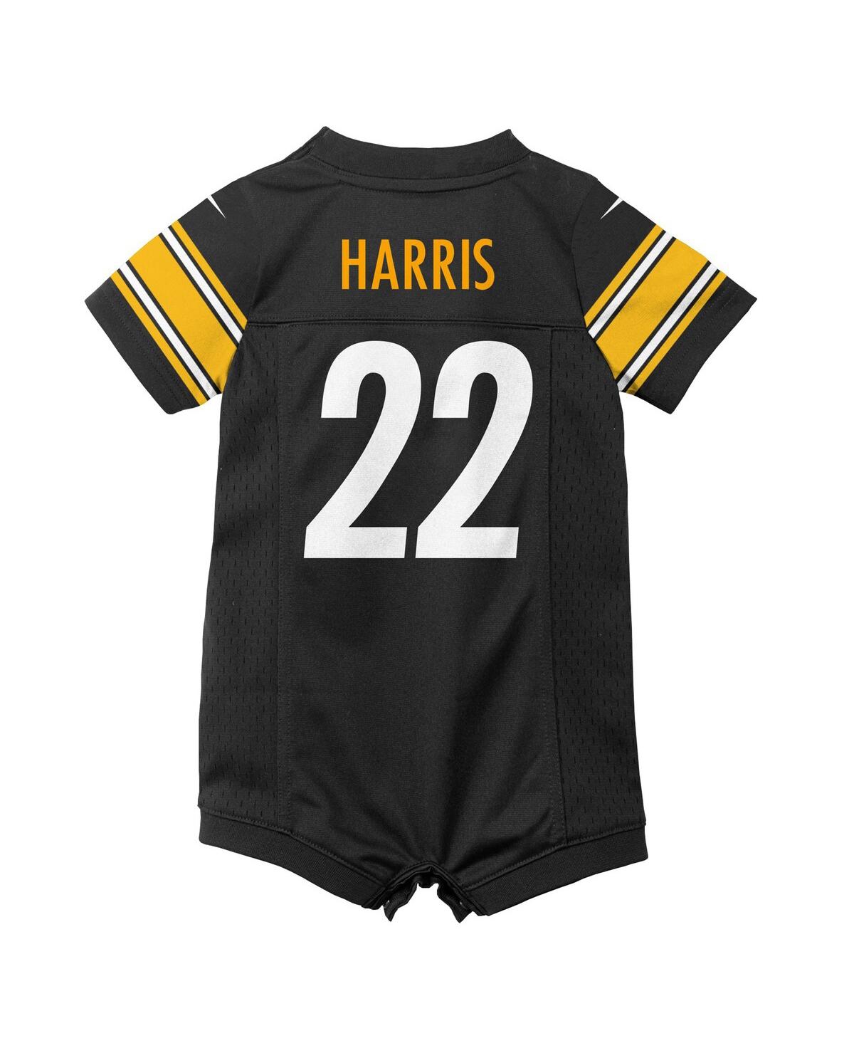Boys and Girls Newborn and Infant Nike Najee HarrisPittsburgh Steelers Game Romper Jersey - Black