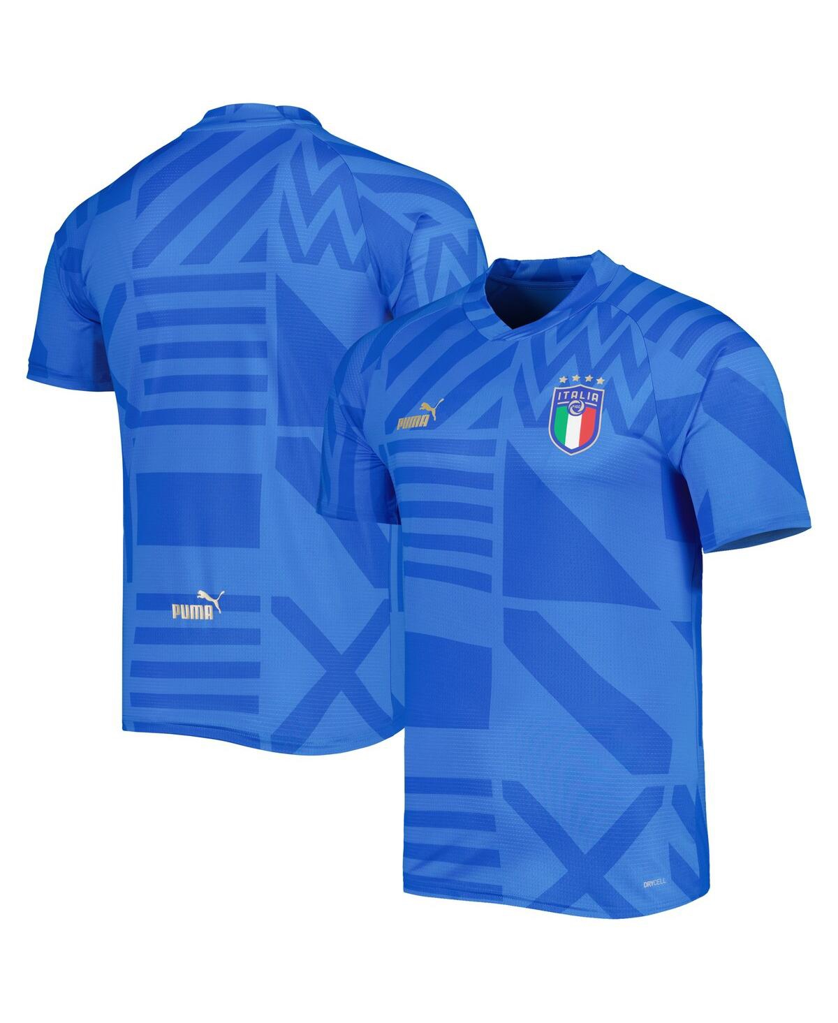 Men's Puma Blue Italy National Team Home Pre-Match Raglan DryCELL V-Neck Top