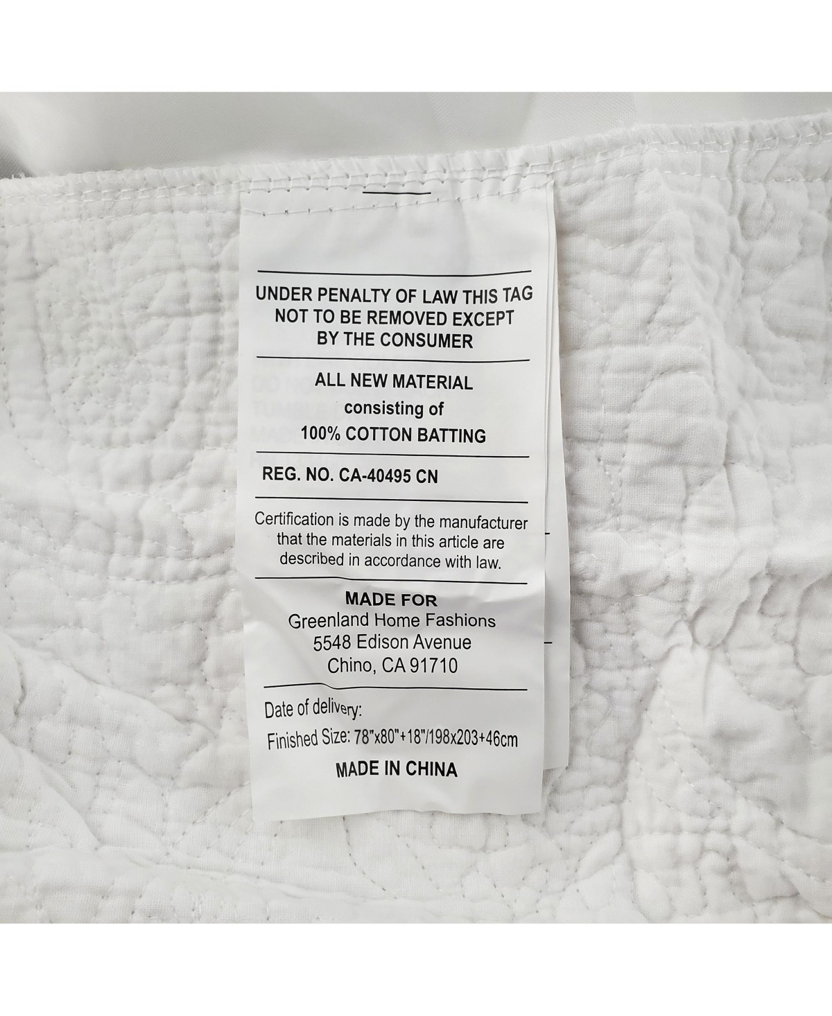 Greenland Home Fashions Paisley Quilted 18" Drop Bedskirt
