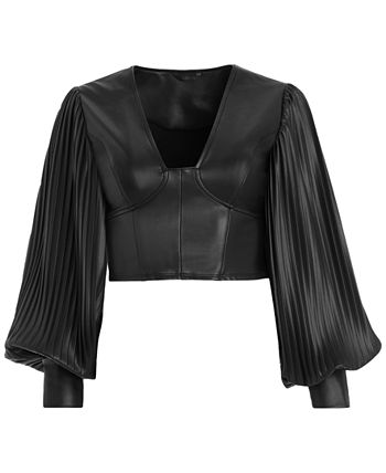 GUESS® Faux leather bustier top Women
