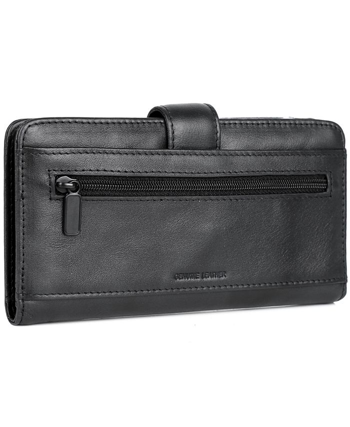 Buxton Heiress Pik-Me-Up Checkbook Keeper Wallet In Genuine Red Leather