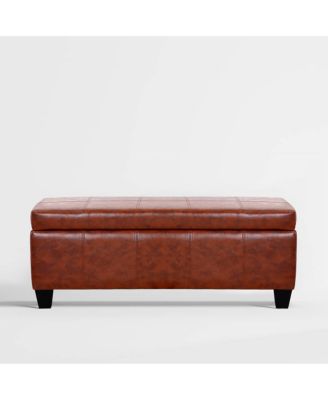 42" Storage Ottoman Faux Leather Bench for Living Room Bedroom