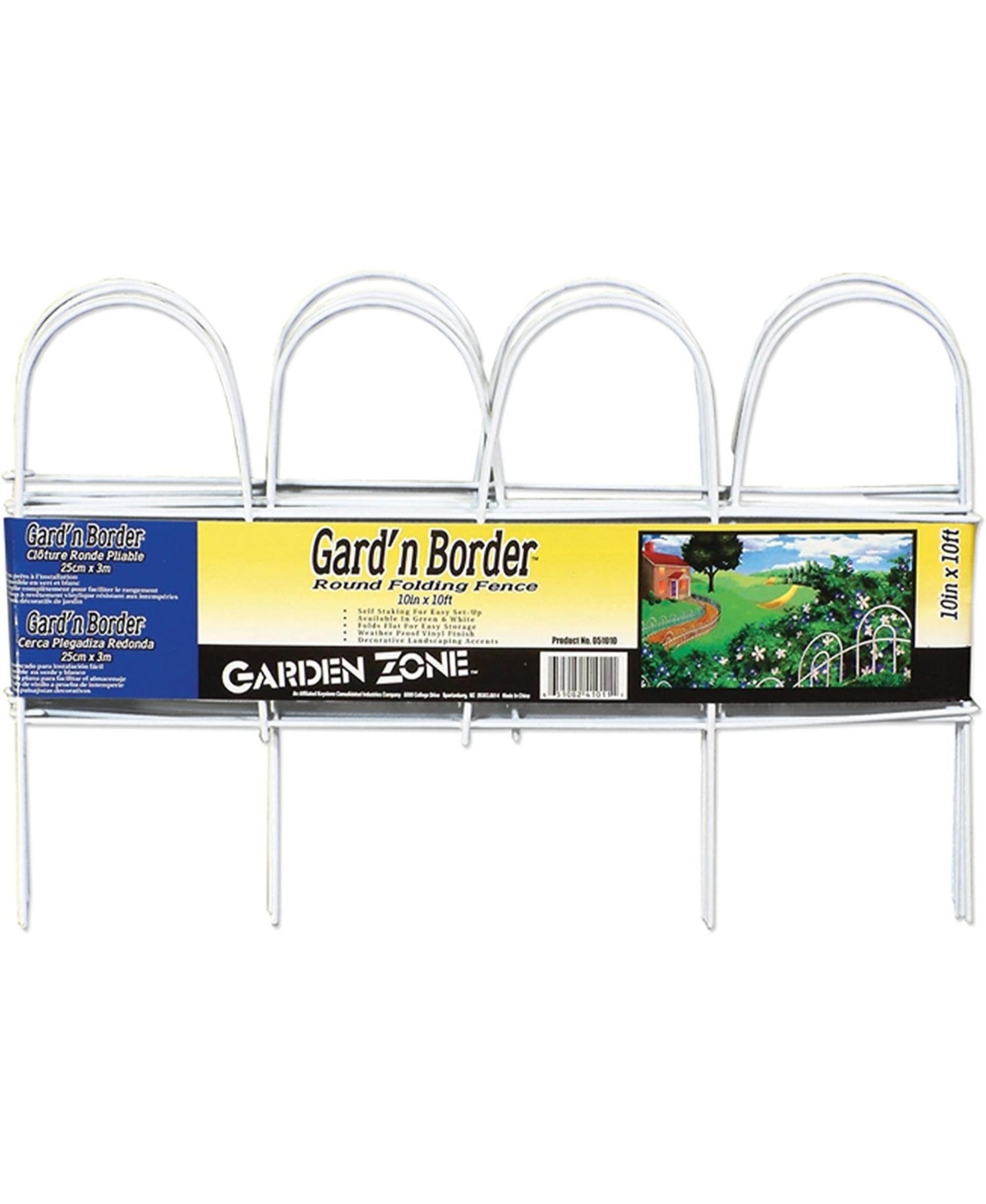 396686 Gard'n Border Round Folding Border Fence - White