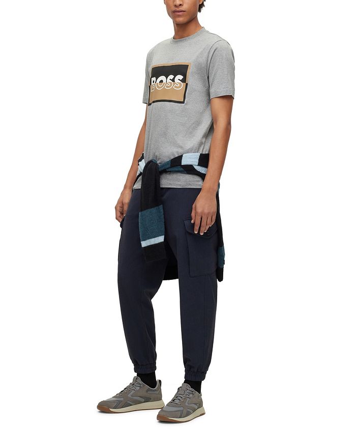 Hugo Boss Men's Mercerized Cotton with Split Logo Slim-Fit T-shirt - Macy's