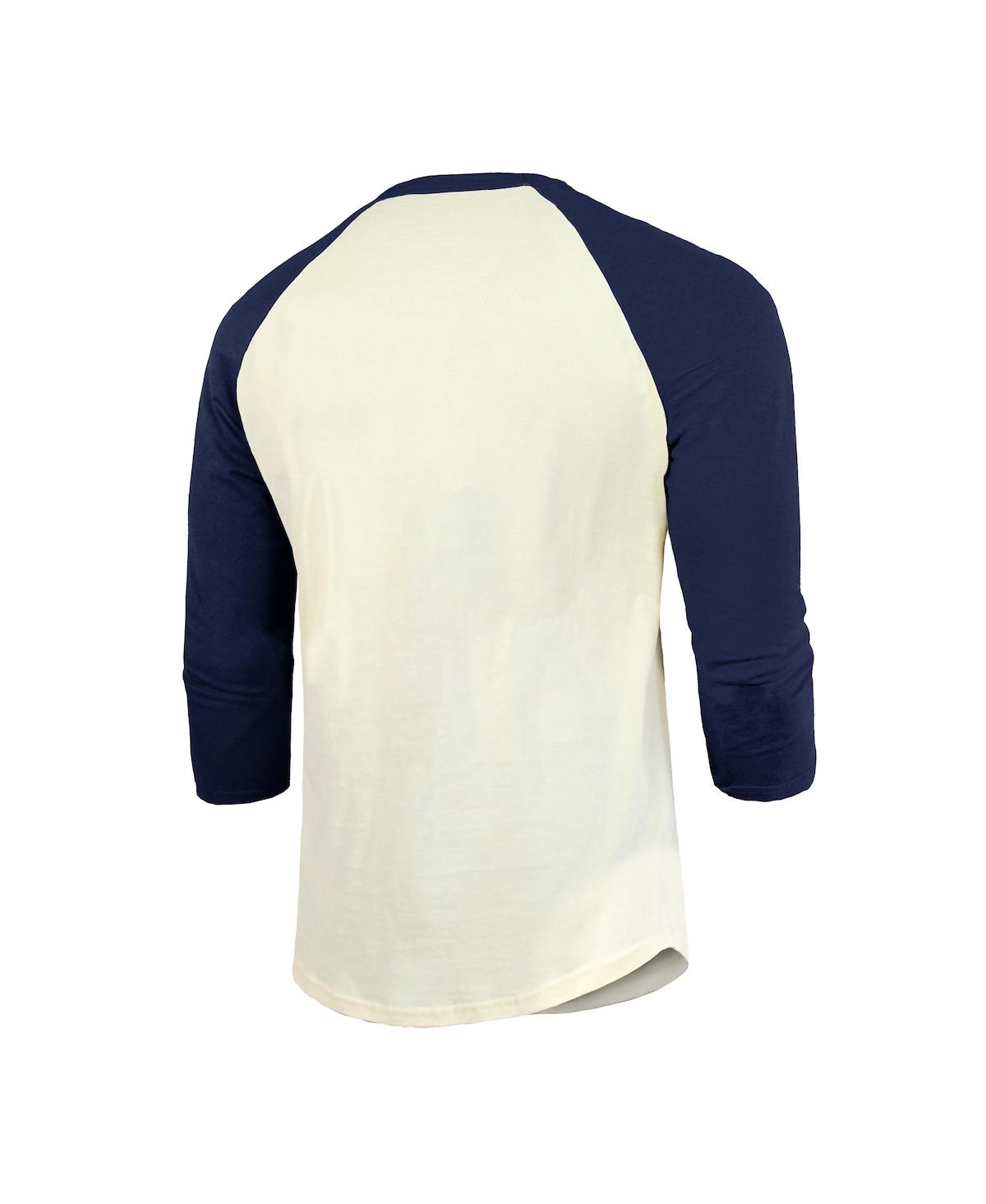 Men's Majestic Threads Navy Houston Astros 2022 American League Champions Yearbook Tri-Blend 3/4 Raglan Sleeve T-shirt - Navy