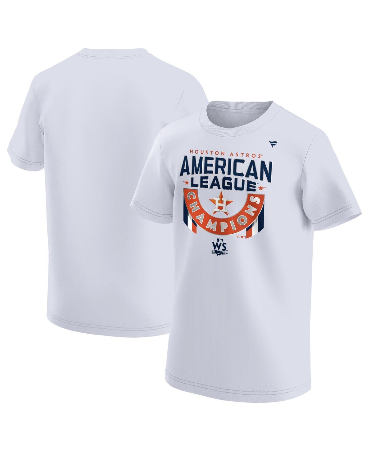 Shop Fanatics Big Boys  White Houston Astros 2022 American League Champions Locker Room T-shirt