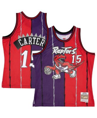 Men's Vince Carter Purple, Red Toronto Raptors Big and Tall Hardwood Classics 1998-99 Split Swingman Jersey