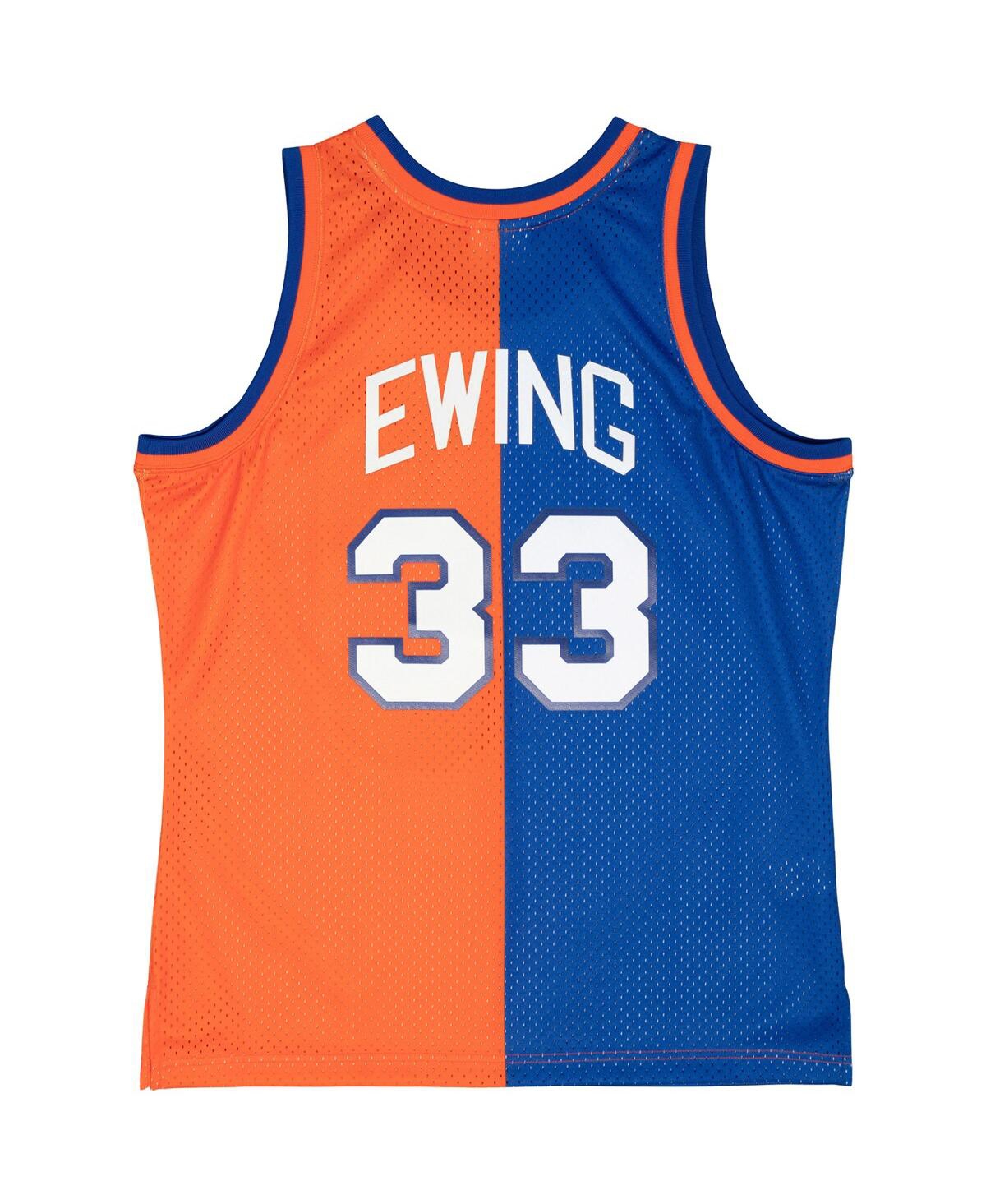 Men's Mitchell & Ness Patrick Ewing Orange New York Knicks Hardwood Classics 1991-92 Split Swingman Jersey - Orange