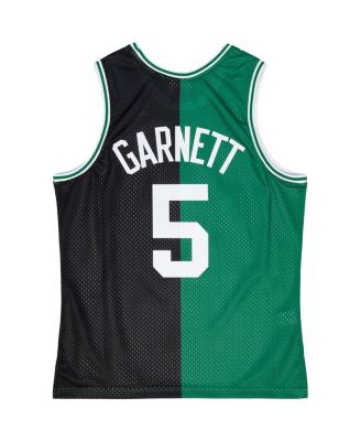 Men's Kevin Garnett Black, Kelly Green Boston Celtics Hardwood Classics 2007-08 Split Swingman Jersey