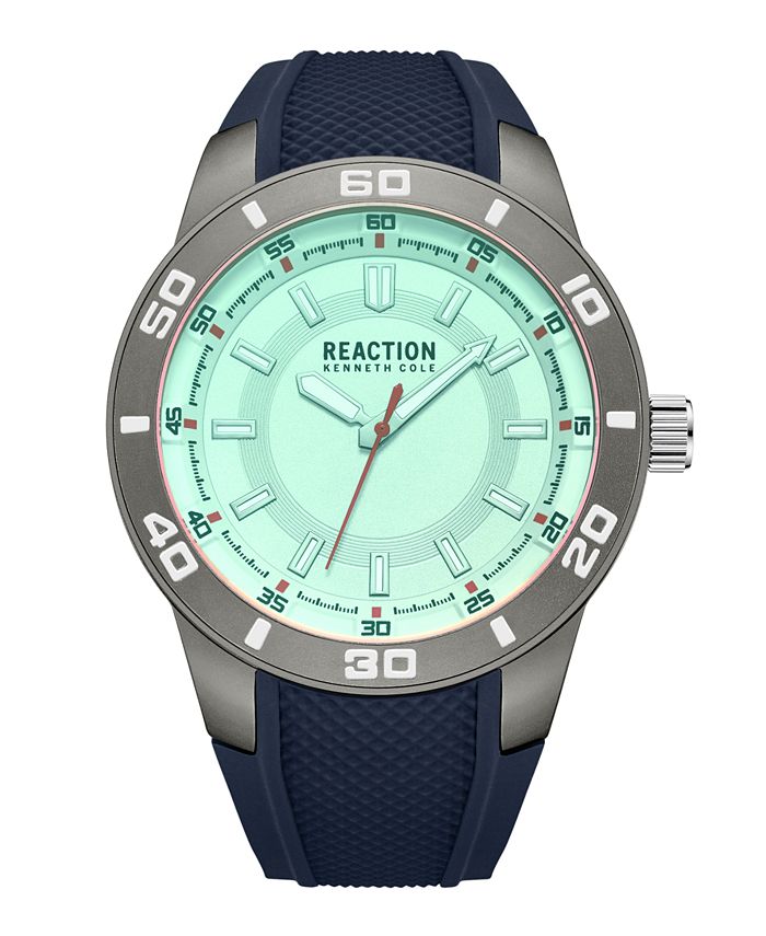 Kenneth Cole Reaction Men s Sporty Three Hand Blue Silicon Strap