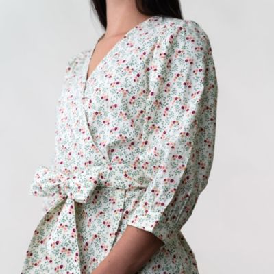 Women's Puff Sleeve Wrap Top