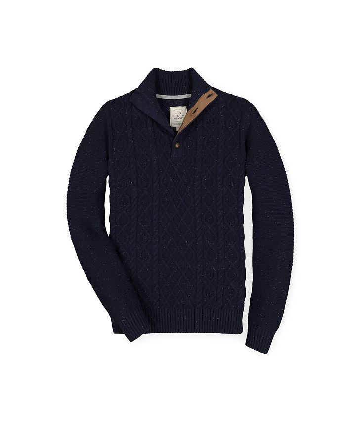 Hope & Henry Men's Mock Neck Cable Sweater - Macy's