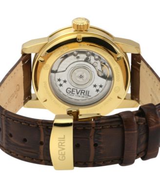 Men's Madison Swiss Automatic Brown Genuine Leather Strap Watch 39mm