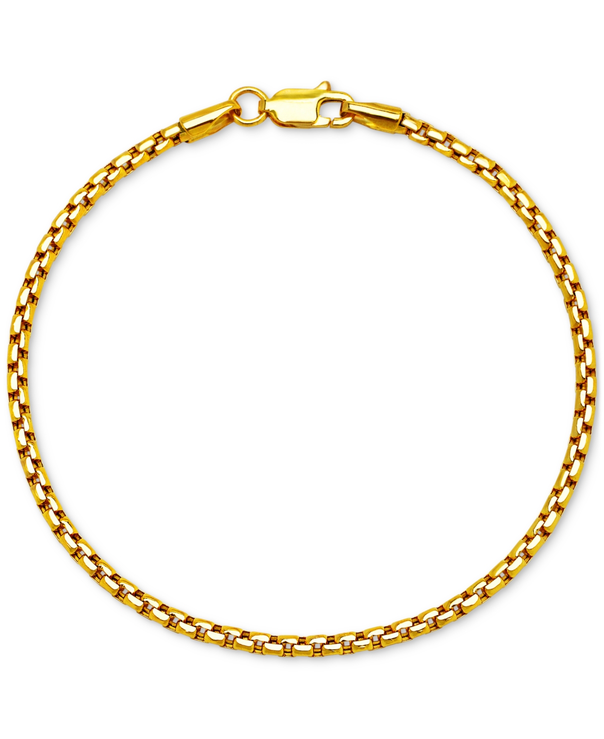 Rounded Box Link Chain Bracelet 7", in 14k Gold - Yellow Gold