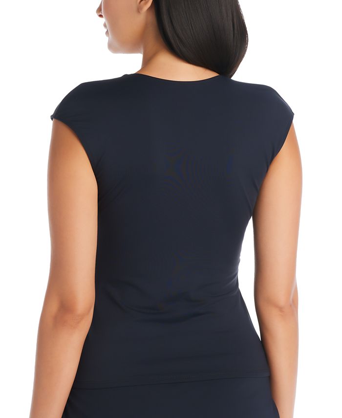 Bleu by Rod Beattie Women's Let's Get Twisted CapSleeve Tankini Top