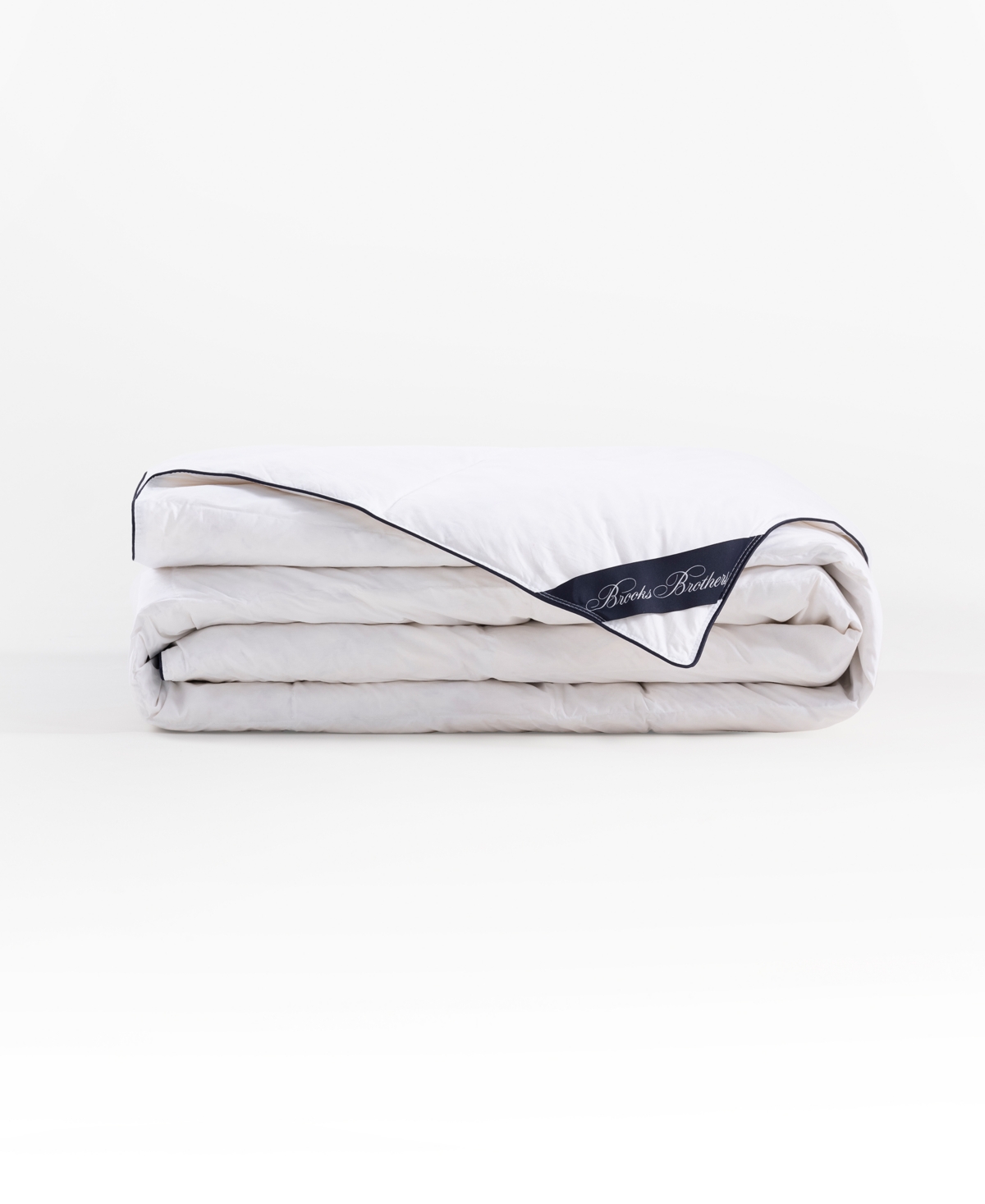 Brooks Brothers Goose Feather & Down Filled Comforter, Queen In White
