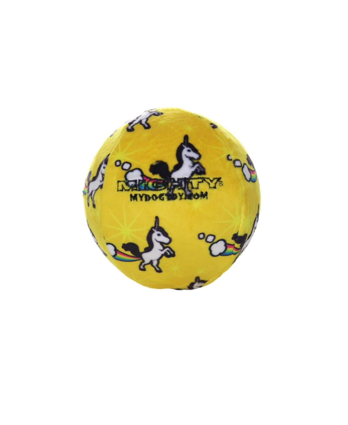 Ball Medium Unicorn, Dog Toy - Yellow