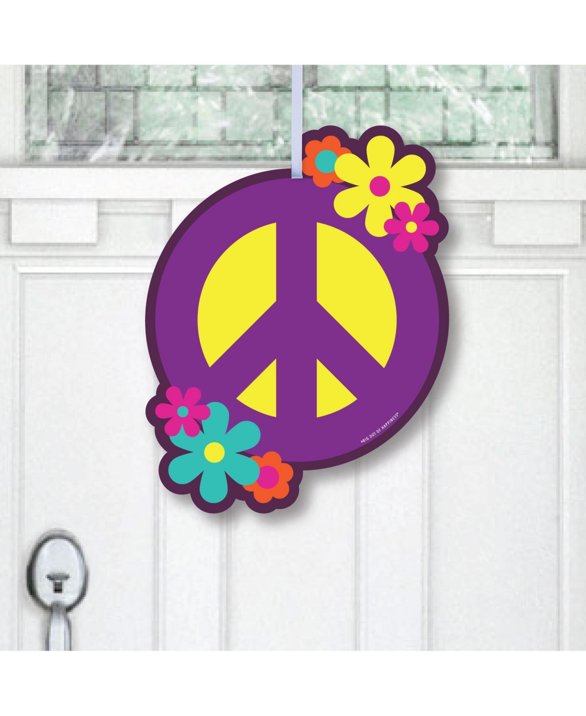 60s Hippie - Hanging 1960s Groovy Party Outdoor Front Door Decor - 1 Pc Sign