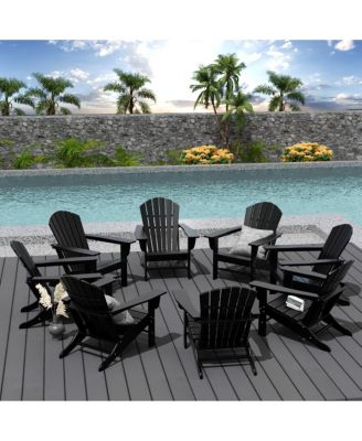 All-Weather Contoured Outdoor Poly Adirondack Chair (Set of 8)