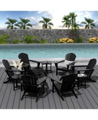 12 Piece Set Outdoor Adirondack Chair With Ottoman Side Table