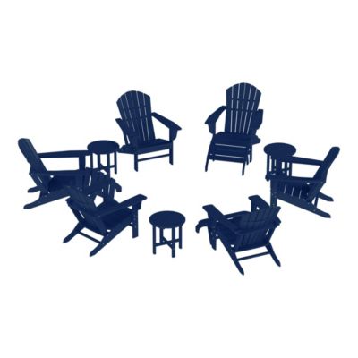 12 Piece Set Outdoor Adirondack Chair With Ottoman Side Table