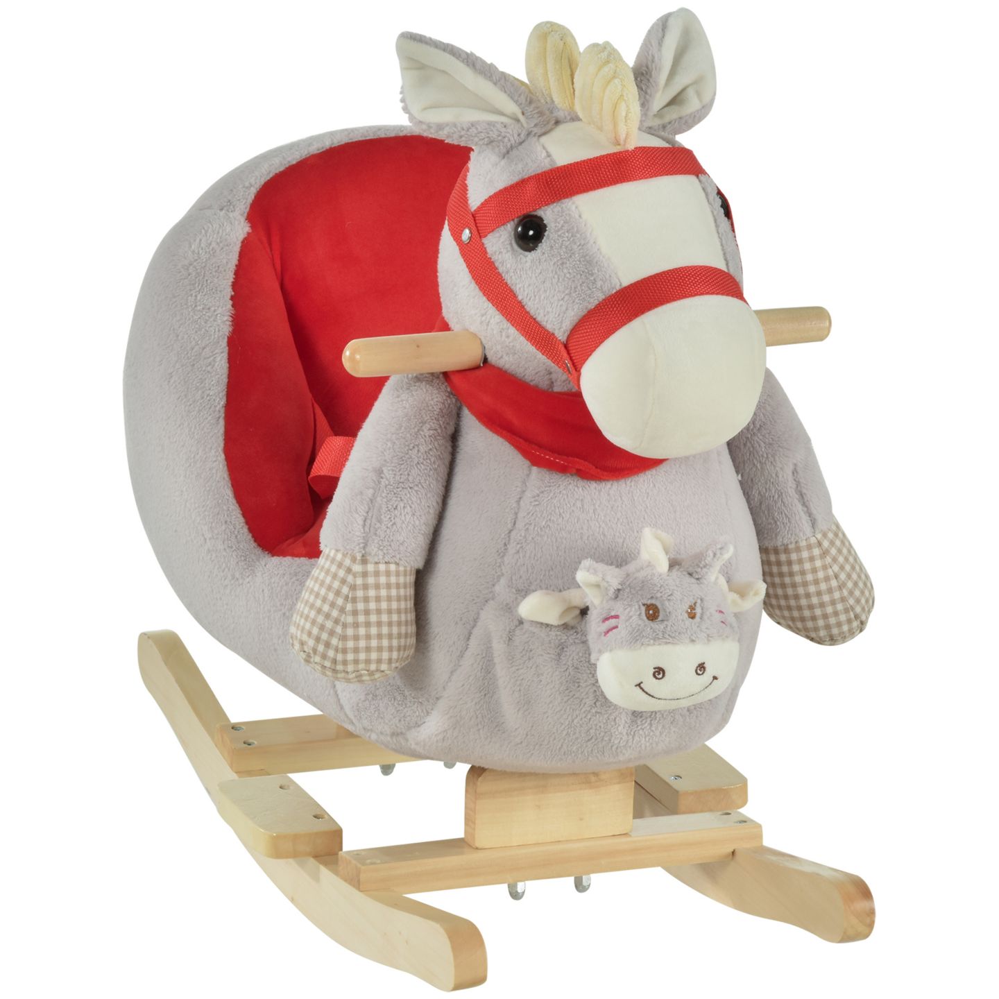 Детская игрушка Qaba Plush Rocking Horse with Lullaby, Ages 18-36 Months — фото 1
