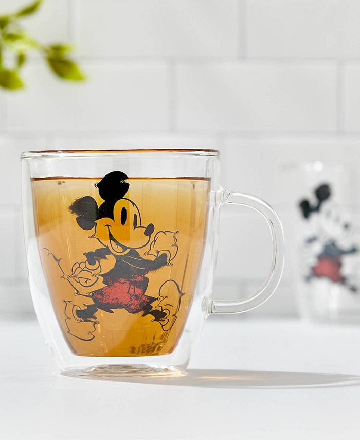 JoyJolt Mickey Mouse Glitch Double Wall Coffee Mugs, 2 Piece Macy's