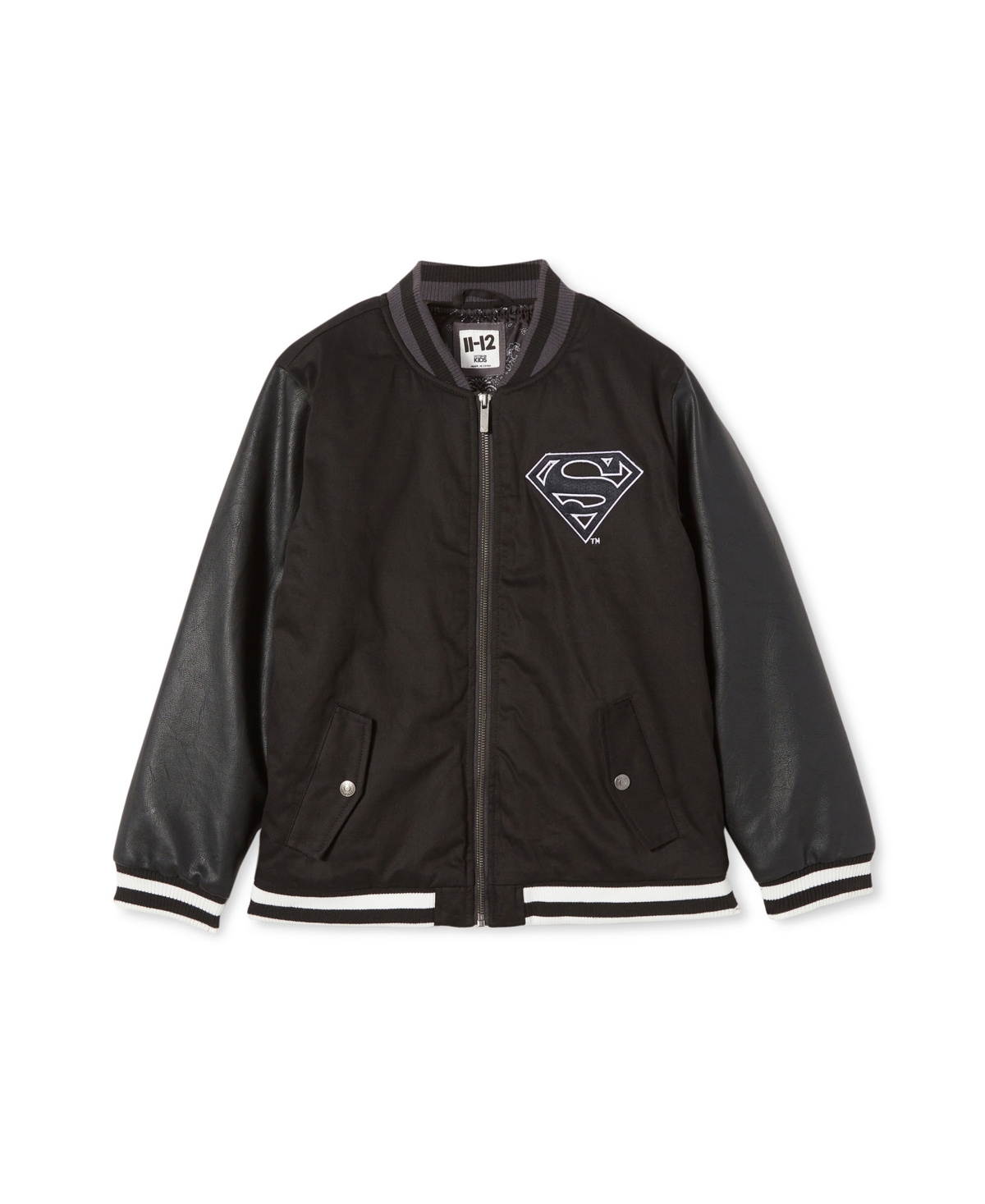Cotton On Little Boys License Letterman Bomber Jacket In Phantom