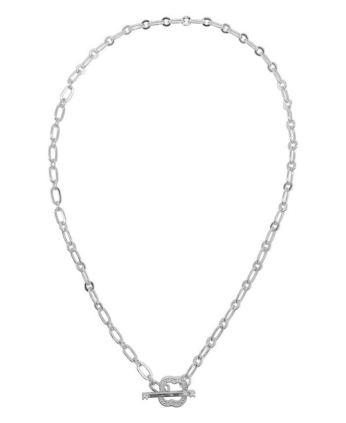 ADORNIA Plated Crystal Clover Toggle Necklace - Macy's