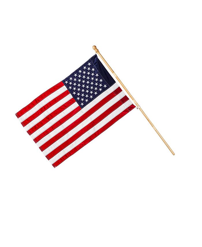 Evergreen American Flag with Wooden Flag Pole & Bracket Kit Macy's