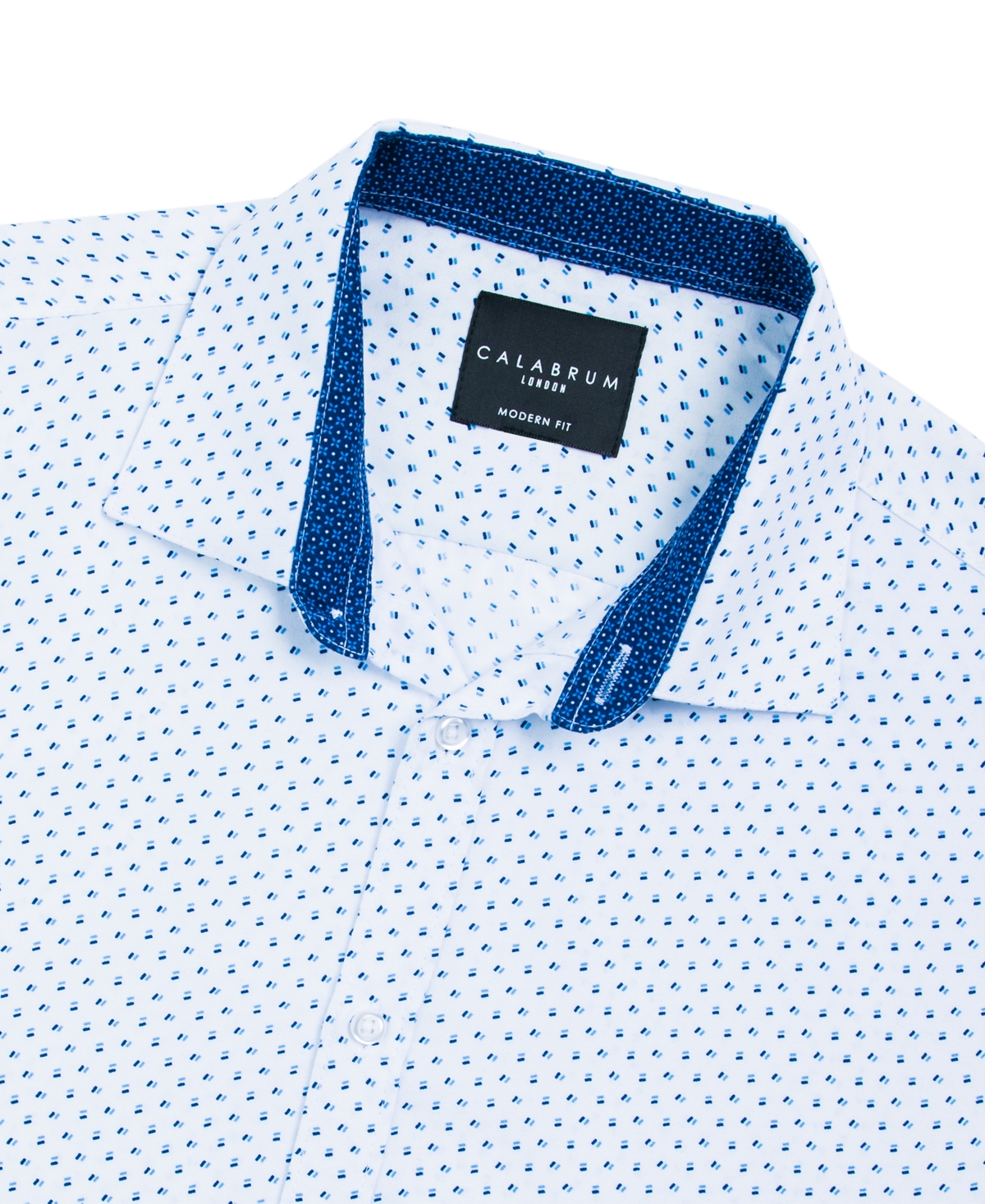 Calabrum Men's Regular Fit Sprinkle Print Wrinkle Free Performance Dress Shirt