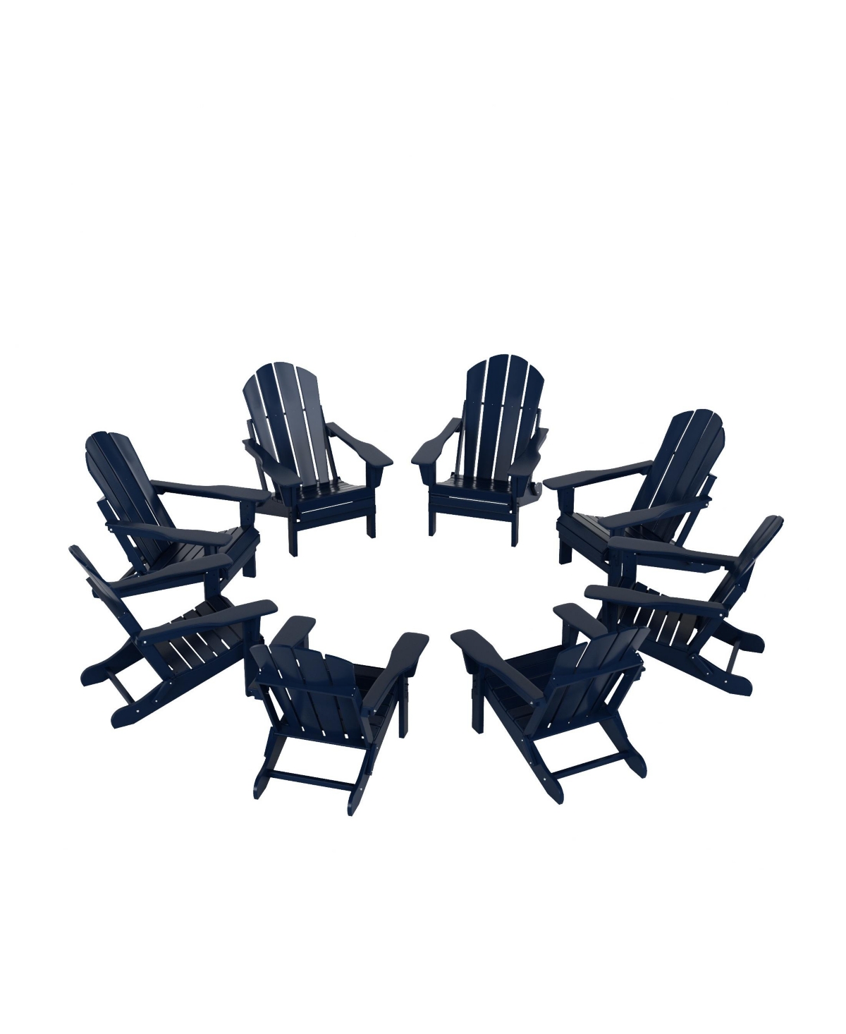 WestinTrends All-Weather Contoured Outdoor Poly Folding Adirondack Chair (Set of 8)