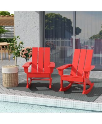 Modern Adirondack Outdoor Rocking Chair Set of 2