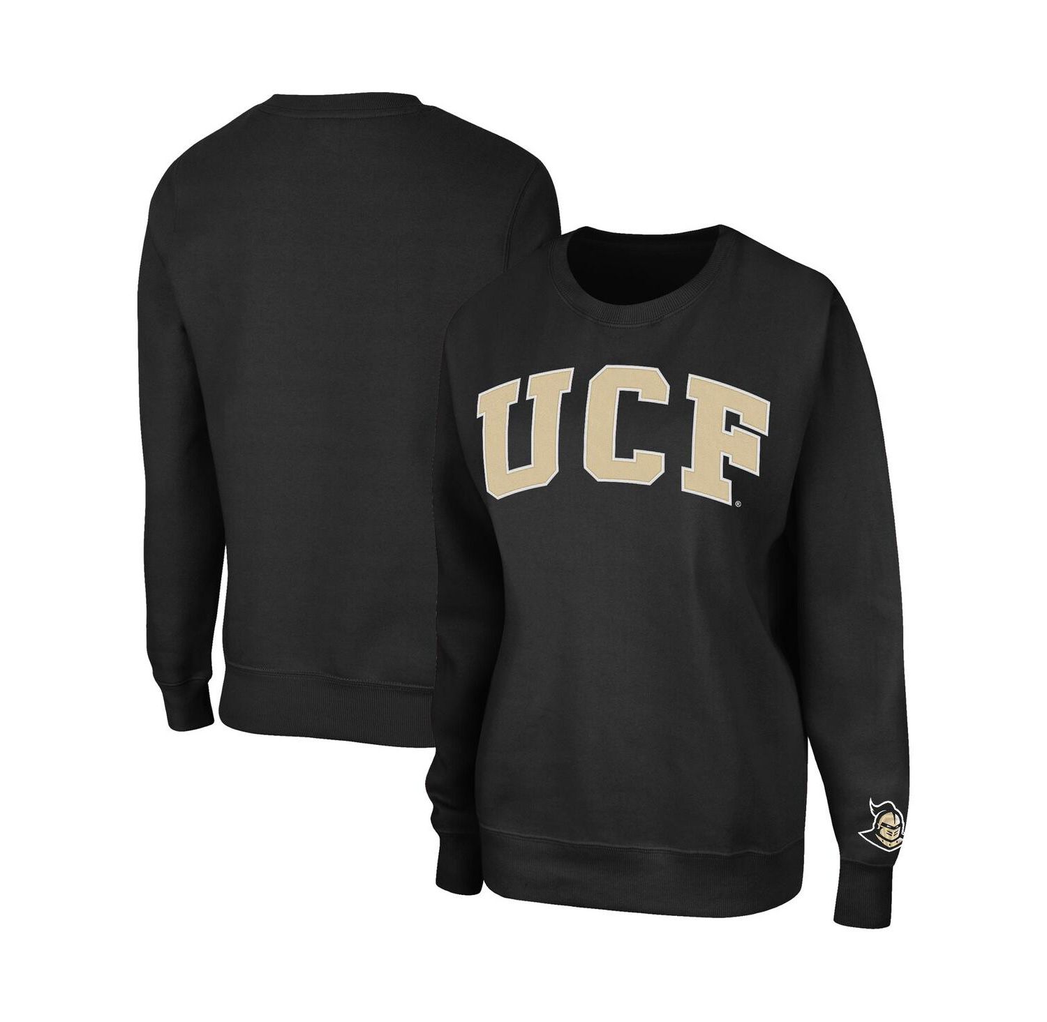 Women's Black UCF Knights Campanile Logo Pullover Sweatshirt