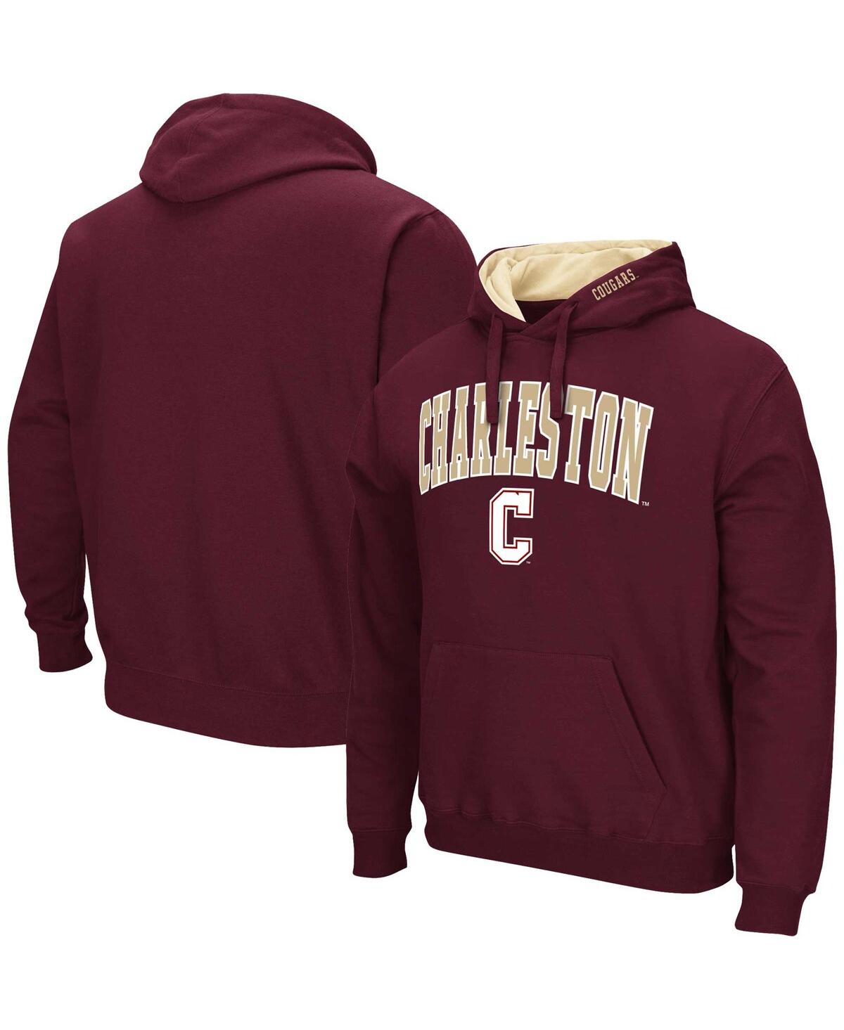 Shop Colosseum Men's  Maroon Charleston Cougars Arch & Logo Pullover Hoodie