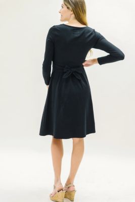 Women's Long Sleeve Tie-Waist Knit Dress