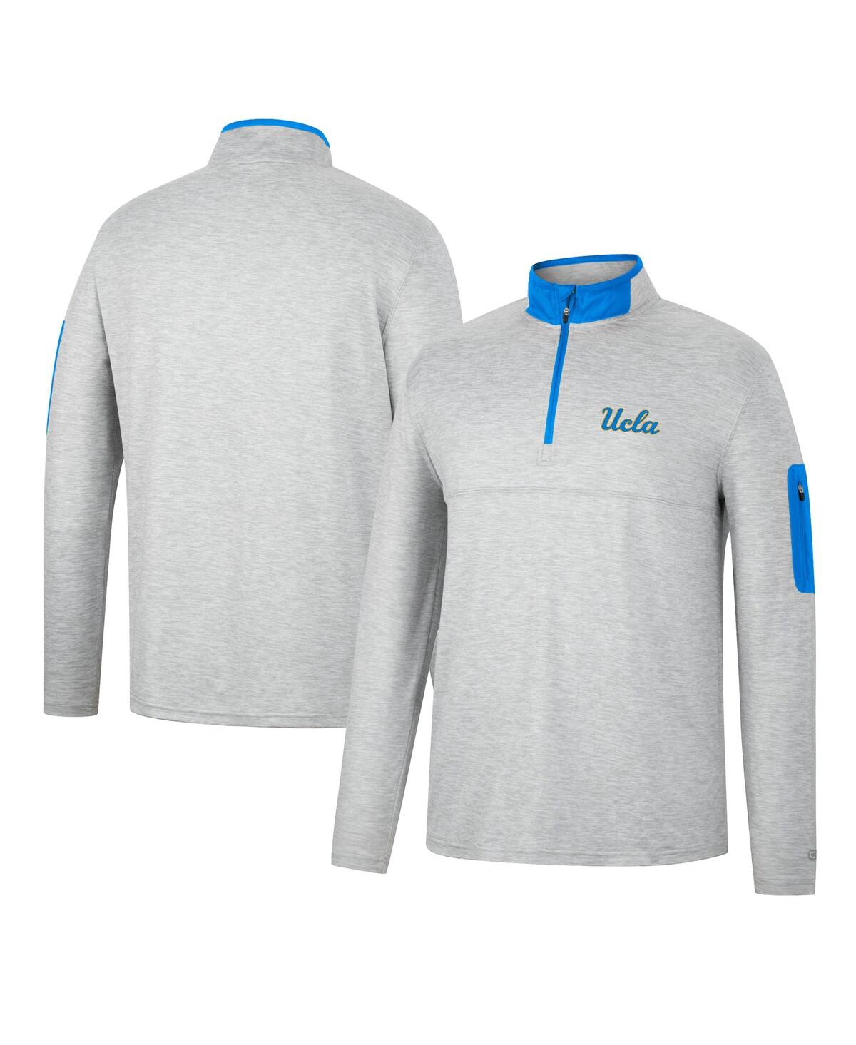 Shop Colosseum Men's  Heathered Gray, Blue Ucla Bruins Country Club Windshirt Quarter-zip Jacket In Heathered Gray,blue
