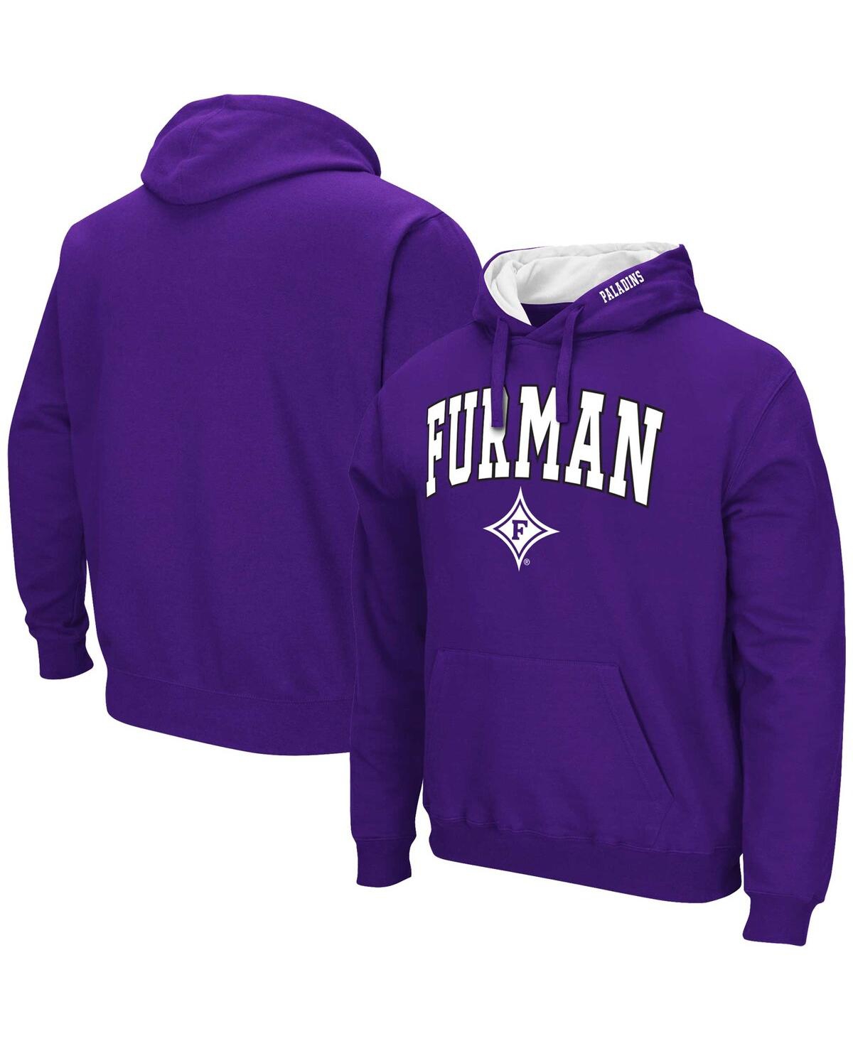 Colosseum Men's  Purple Furman Paladins Arch & Logo Pullover Hoodie In Purple