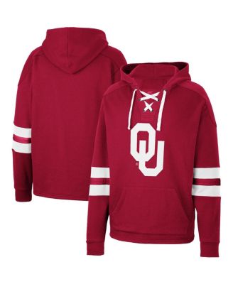 Men's Crimson Oklahoma Sooners Lace-Up 4.0 Pullover Hoodie