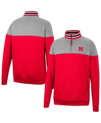 Men's Heathered Gray, Scarlet Nebraska Huskers Be the Ball Quarter-Zip Top