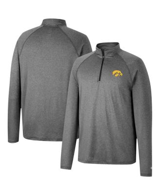 Men's Heathered Gray Iowa Hawkeyes Earth First Raglan Quarter-Zip Windshirt